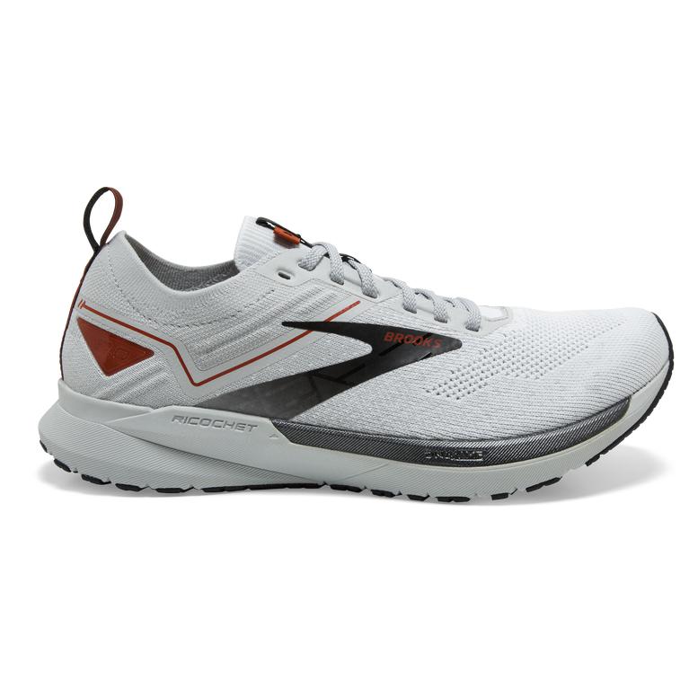 Brooks RICOCHET 3 Lightweight Road Running Shoes Mens Canada - White/Grey/Cinnabar (FDX065378)